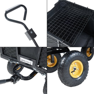 Bollerwagen Corropoli 112x51 cm max. 550kg Schwarz/Gelb [pro.tec]