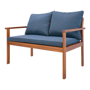 Salon de jardin 4 pièces Brittoli bois d'acacia naturel gris Certifié FSC® [en.casa]