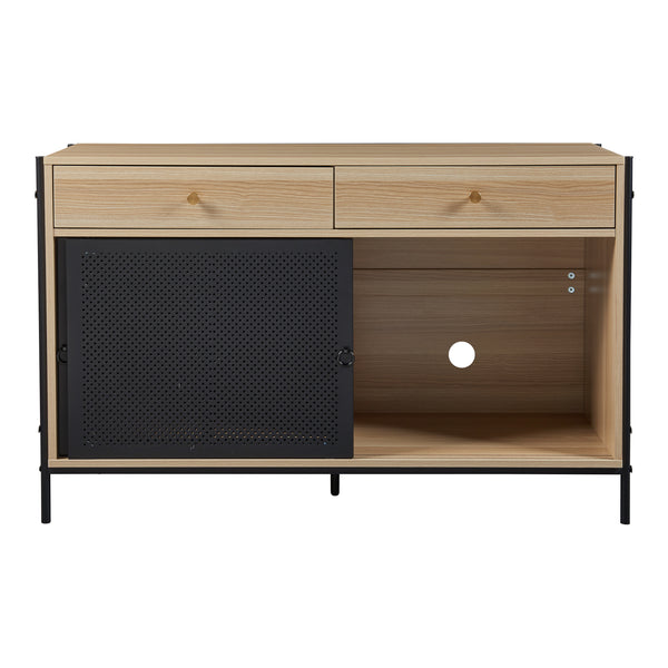 Fernsehschrank Tysnes 120x40x75 cm Eiche/Schwarz [en.casa]