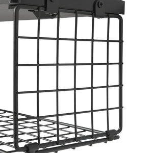 Set di 2 Mensole Vik con Porta Asciugamani e Scomparto Aperto - Nero [en.casa]
