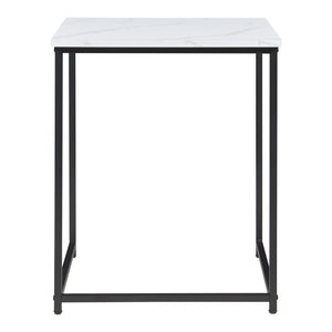 Lot de 3 tables basses gigognes Trollhättan noir effet marbre blanc [en.casa]