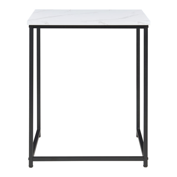 Lot de 3 tables basses gigognes Trollhättan noir effet marbre blanc [en.casa]