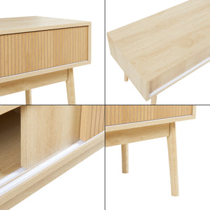 Meuble TV Landskrona 115 x 40 x 48 cm effet chêne [en.casa]