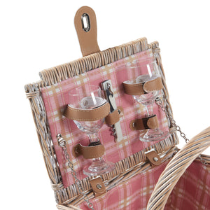 Panier de pique-nique pour 2 personnes Bucchianico naturel rouge casa.pro