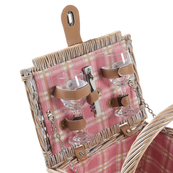 Panier de pique-nique pour 2 personnes Bucchianico naturel rouge casa.pro