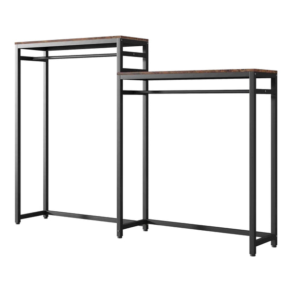 Organizzatore Guardaroba con 2 Vani Porta Abiti e Ripiani Skestbyena - Nero/Effetto Noce [en.casa]