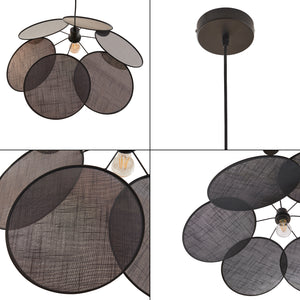 Hängeleuchte Blackwood Metall/Textil Schwarz [lux.pro]