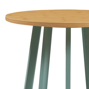 Table d'appoint Lensuu effet chêne / vert pastel [en.casa]
