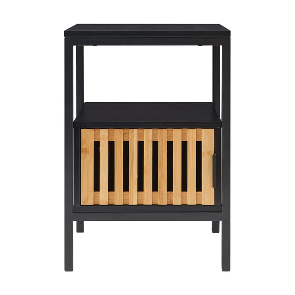 Table de chevet Luniehti 58 x 40 x 33 cm noir naturel [en.casa]