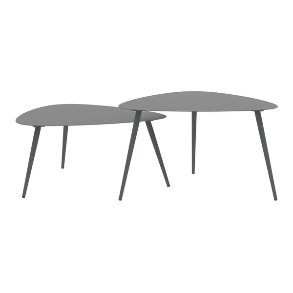 Lot de 2 tables basses Aymavilles gigognes gris anthracite casa.pro