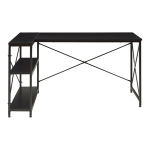 Scrivania Angolare Raundsvalt Tavolo a L con Laterale Reversibile 137x88x75 cm Nero [en.casa]