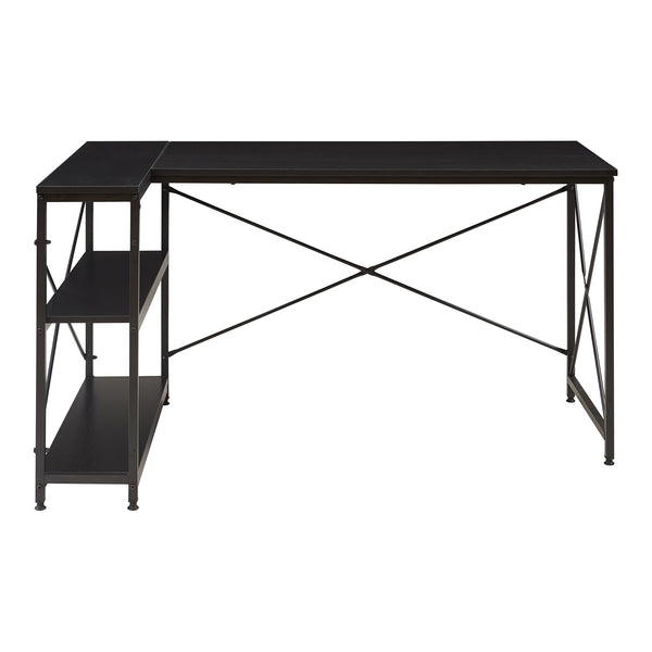 Scrivania Angolare Raundsvalt Tavolo a L con Laterale Reversibile 137x88x75 cm Nero [en.casa]