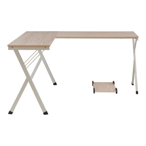 Schreibtisch Tarielarg mit PC-Ständer L-förmig 158x120x75 cm Eicheoptik [en.casa]