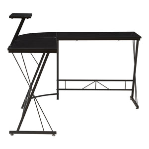 Bureau Yremso avec plateau surélevé 122 x 122 x 98 cm noir [en.casa] 