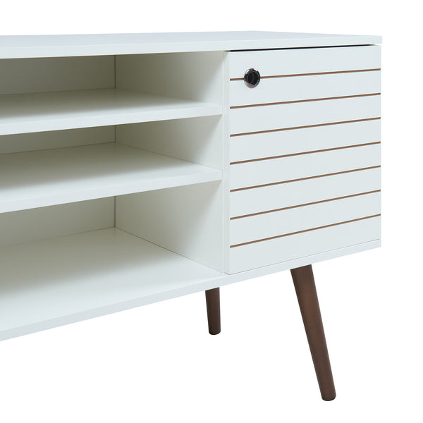 Meuble TV Vare 130 x 40 x 66 cm blanc [en.casa] 
