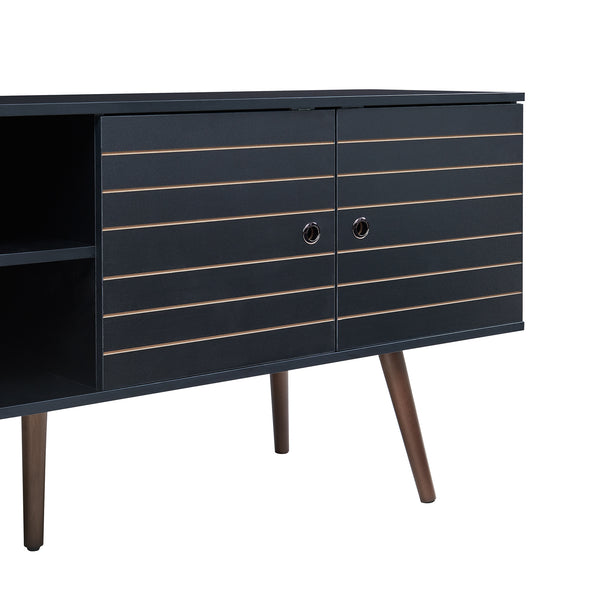 Meuble TV Vare 160 x 40 x 66 cm noir [en.casa] 