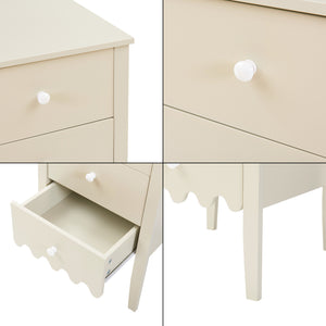 Commode Luspoo avec 4 tiroirs 82 x 40 x 40 cm blanc crème [en.casa] 