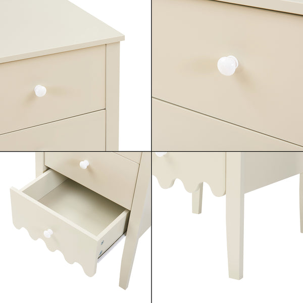 Commode Luspoo avec 4 tiroirs 82 x 40 x 40 cm blanc crème [en.casa] 