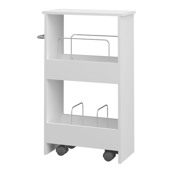 Carrello da Cucina Katra a Ruote con Ripiani 67 x 40 x 20 cm - Bianco [en.casa]