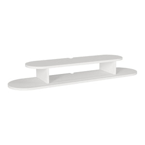 Mobile Porta TV Targema da Parete a Forma Ellittica 120 x 30 x 16 cm - Bianco [en.casa]