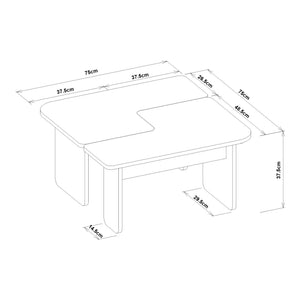 Tavolino Boneksbelt da Salotto in 2 Parti Componibili - Colore Arenaria / Travertino [en.casa]