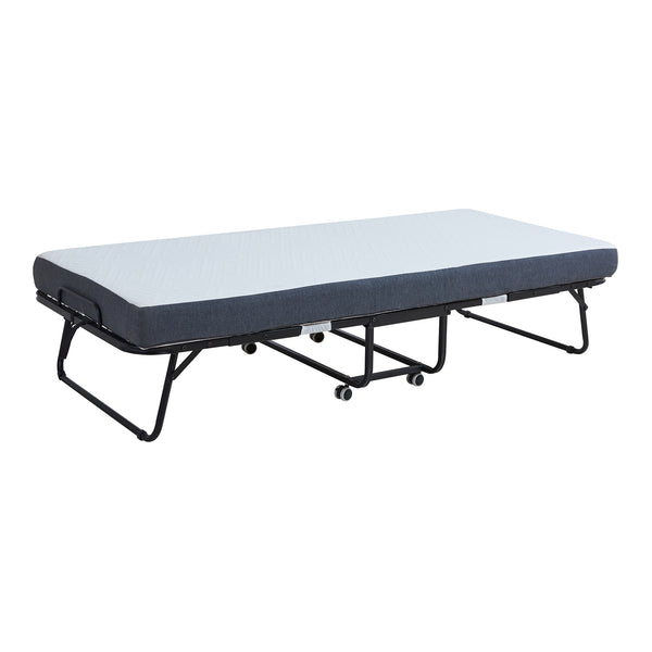 Letto Pieghevole Borjavle con Materasso in Schiuma a Memoria 90x200 cm Brandina Singola con Rotelle [en.casa] 