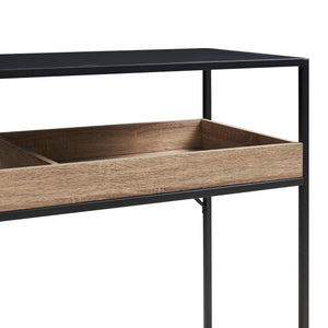 Table console Belana 110 x 40 x 80 cm noir effet chêne [en.casa]