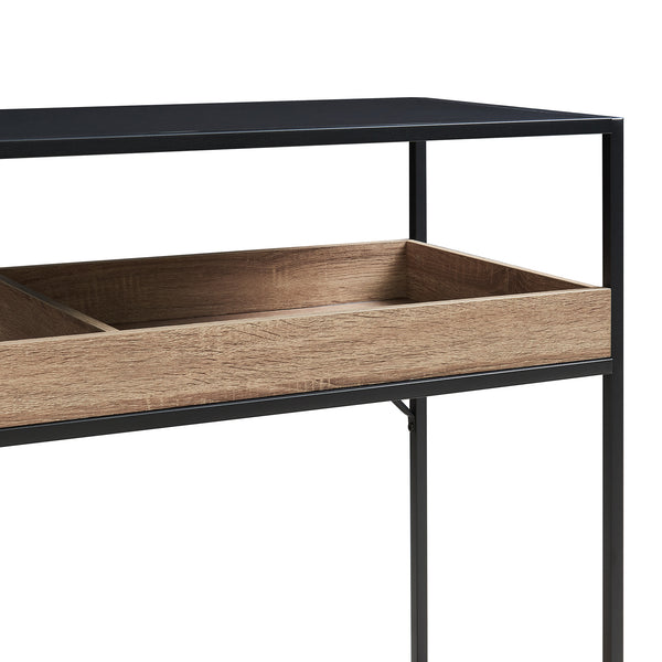Table console Belana 110 x 40 x 80 cm noir effet chêne [en.casa]