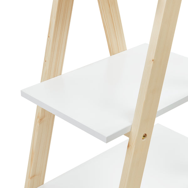 Bibliothèque pour enfants Vanlilu 145 x 65 x 32 cm naturel blanc [en.casa]
