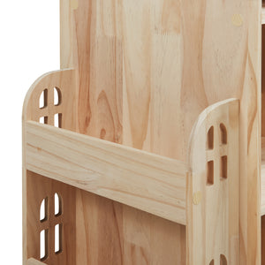 Libreria Girevole per Cameretta Sanköre Scaffale Rotante Design Casetta 122x64x43 cm Legno Naturale [en.casa] 