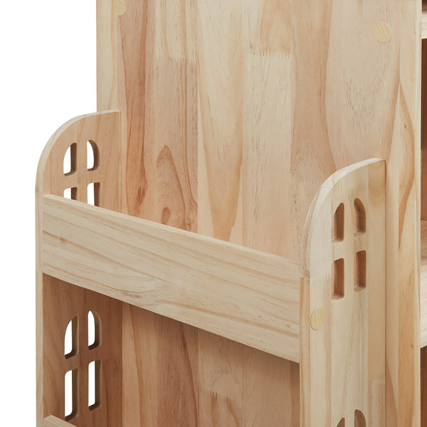 Libreria Girevole per Cameretta Sanköre Scaffale Rotante Design Casetta 122x64x43 cm Legno Naturale [en.casa] 