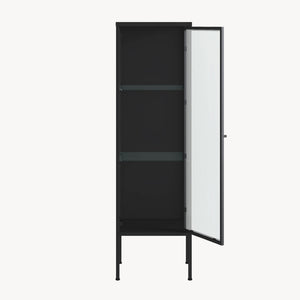 Armoire vitrine Borshavisa 116 x 34 x 30 cm acier noir [en.casa] 