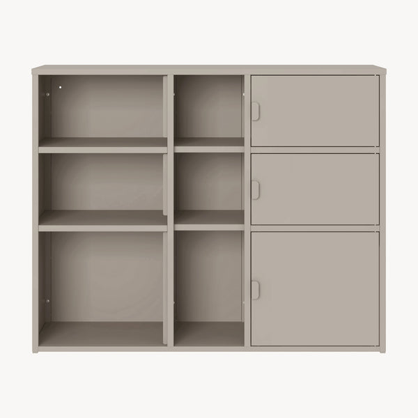 Armoire à dossiers Kliri métallique 100 x 32 x 81 cm couleur camel [en.casa]