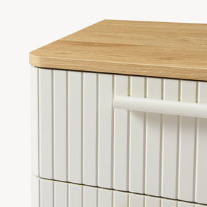 Table de chevet Ferrersp 50 x 40 x 40 cm effet chêne / couleur sable [en.casa] 