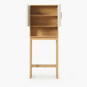 Toilettenschrank Ferrersp 160x63x20 cm Eicheoptik/Sandfarben [en.casa]