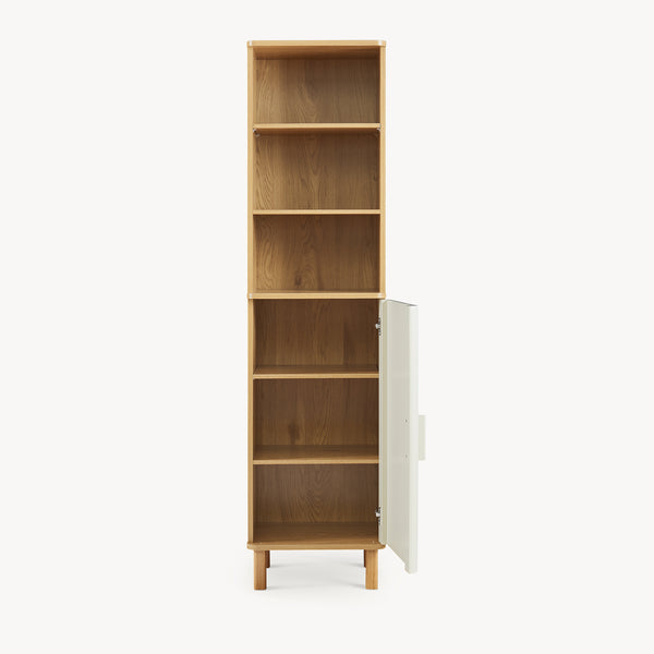 Hochschrank Ferrersp 160x42x35 cm Eicheoptik/Sandfarben [en.casa]