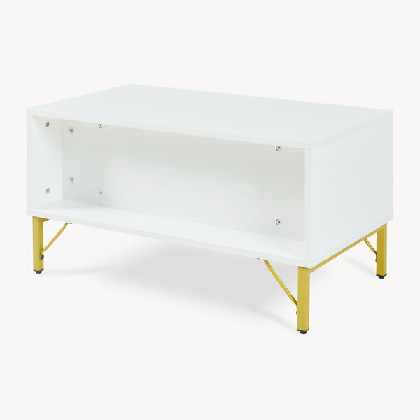 Table basse Reyri 80 x 45 x 42 cm blanc / doré