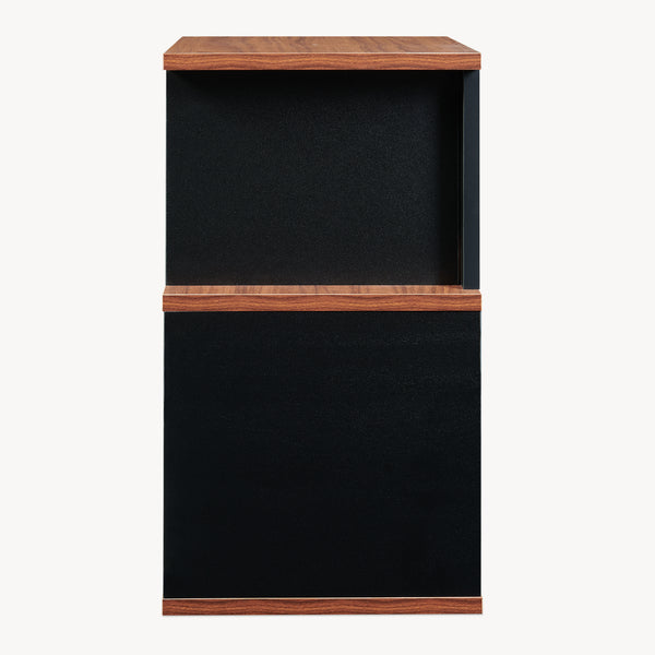 Table d'appoint Trond 50 x 33 x 29 cm noir / effet noyer [en.casa]