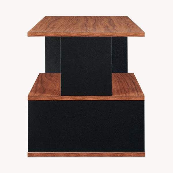 Table basse Trond 80x40x42 cm Noir/Noyer [en.casa]