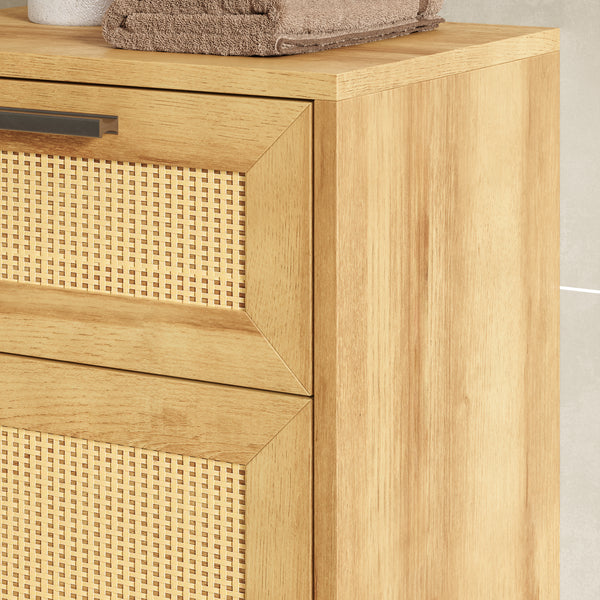 Badezimmerschrank Marhasa 92x40x30 cm Eicheoptik/Schwarz [en.casa]
