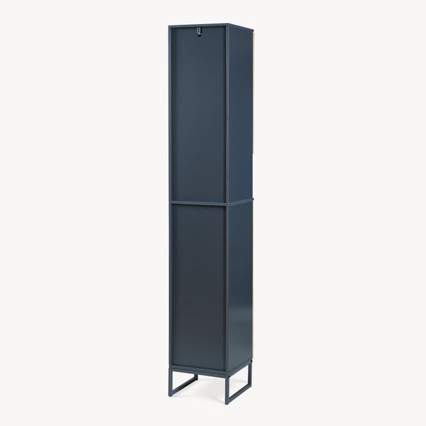 Armoire haute Svanes 170x30x30 cm Gris foncé/Naturel [en.casa]