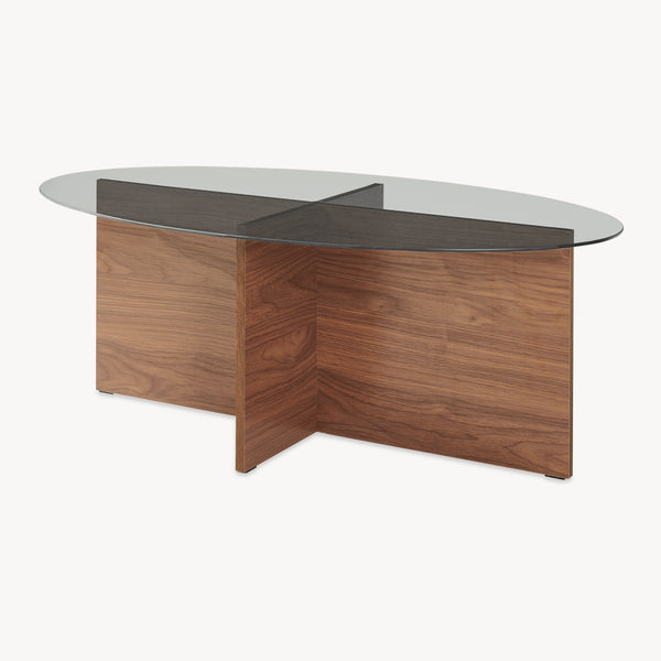 Table basse Viroya 100x60x36 cm aspect noyer/gris [en.casa]