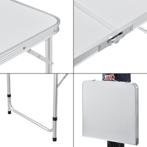 Höhenverstellbarer Klapptisch 120x60x55/63/70 cm in versch. Farben casa.pro