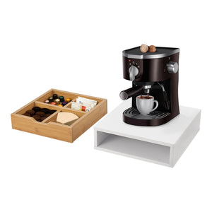 Organisateur de bureau Vieremä MDF 9 x 30 x 31 cm blanc effet bambou [en.casa]