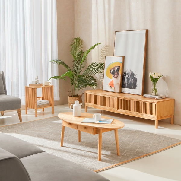 Table basse Harboøre bambou 37 x 100 x 48 cm [en.casa]