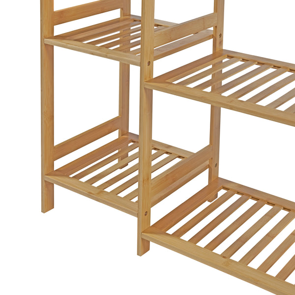 Portant à vêtements Ilomantsi bambou 165 x 122 x 35 cm naturel [en.casa]