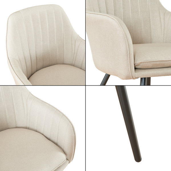 Set Kannonkoski di 2 Poltroncine da Sala Pranzo - Beige [en.casa] 