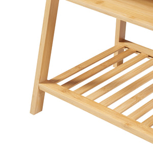 Table d'appoint Håbo avec 2 étagères bambou 50 x 45 x 36 cm naturel [en.casa]