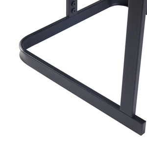 Set de 2 tables basses gigognes Laxå de tailles différentes verre trempé de 4 mm métal noir [en.casa]