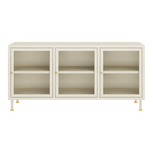 Meuble TV Lindau 120 x 40 x 59 cm blanc crème [en.casa]
